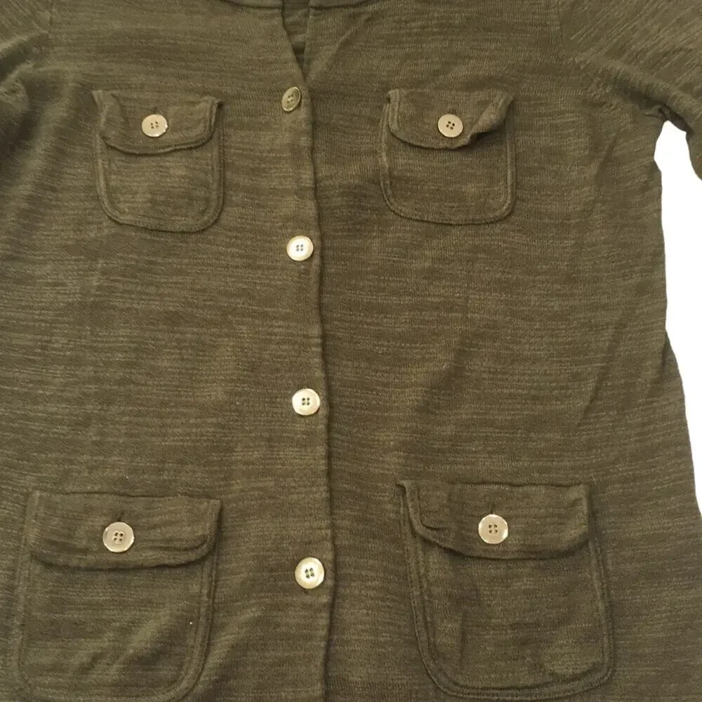 J. Crew button up short sleeve knit top sz XS